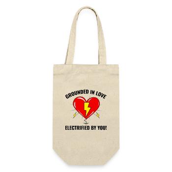 Electrician Valentine: Grounded in Love - Gift Bag for Bottles - nature - Front
