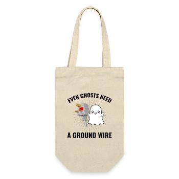 Electrician Halloween Ghost Ground Wire Fun - Gift Bag for Bottles - nature - Front