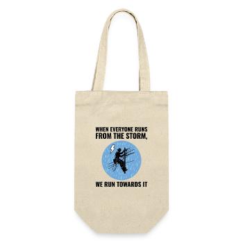 Lineman Storm Brave Dedicated Hero Power Grid - Gift Bag for Bottles - nature - Front