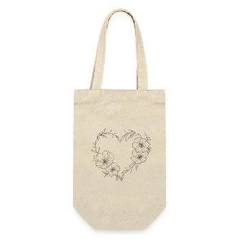 Coeur avec des fleurs et des feuilles. Romantique. - Sac à bouteille - nature - Devant