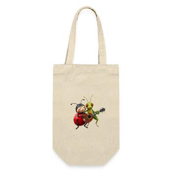 Ladybug and Grasshopper Playing the Mandolin - Gift Bag for Bottles - nature - Front