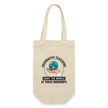 GIS Hand Globus Welt Geodaten Geographie - Geschenkbeutel für Flaschen - Natur - Vorne