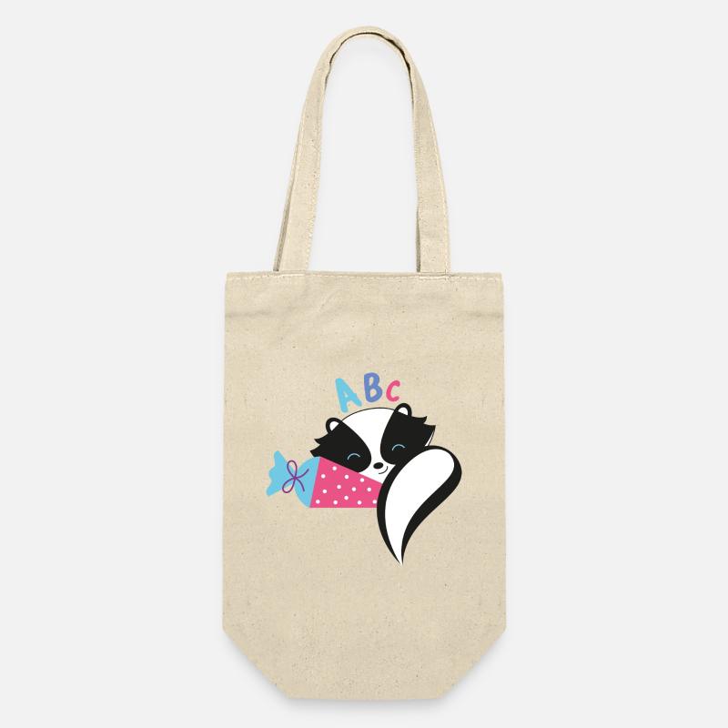 Skunk with school cone school enrollment - Gift Bag for Bottles - nature