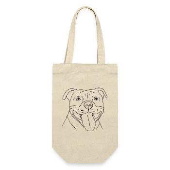 American Staffordshire Terrier - Geschenkbeutel für Flaschen - Natur - Vorne