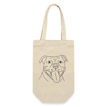 Staffordshire Bullterrier - Geschenkbeutel für Flaschen - Natur - Vorne