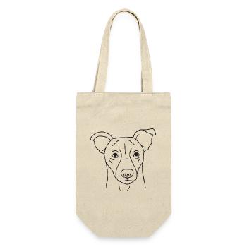 Jack Russell Terrier - Geschenkbeutel für Flaschen - Natur - Vorne