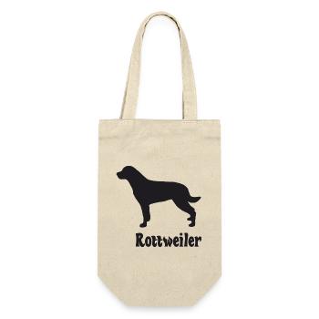 Rottweiler Silhouette - Geschenkbeutel für Flaschen - Natur - Vorne