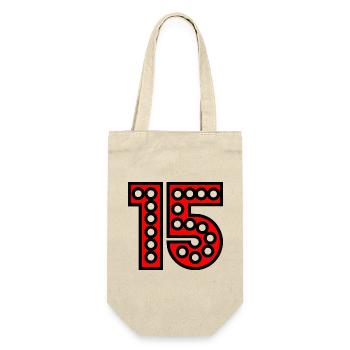 15. 15 ANS. 15e ANNIVERSAIRE. ANNIVERSAIRE 15 ANS. - Sac à bouteille - nature - Devant