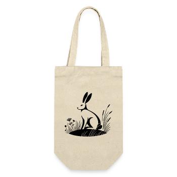 Hase - Geschenkbeutel für Flaschen - Natur - Vorne