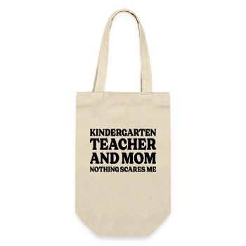 Humorlehrerin im Kindergarten und Mama - Geschenkbeutel für Flaschen - Natur - Vorne