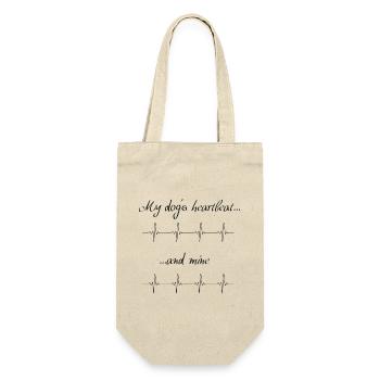 My dog s heartbeat and mine - Geschenkbeutel für Flaschen - Natur - Vorne