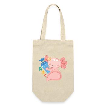 Axolotl with school cone school enrollment school child - Gift Bag for Bottles - nature - Front