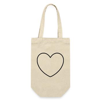 cœur noir cadeau - Sac à bouteille - nature - Devant
