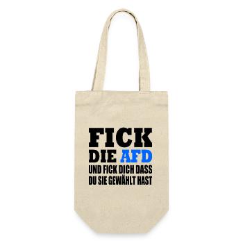 fick die afd und fick dich dass du sie gewählt has - Geschenkbeutel für Flaschen - Natur - Vorne