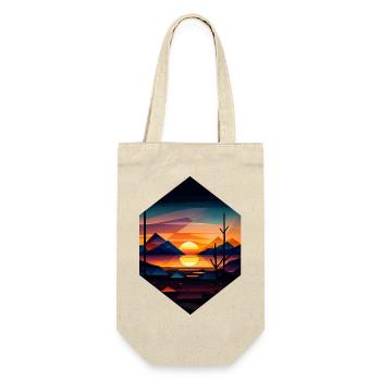 Sunset Geometric Landscape Design - Gift Bag for Bottles - nature - Front