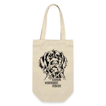 Loved by a German Wirehaired Pointer Wilsigns - Geschenkbeutel für Flaschen - Natur - Vorne