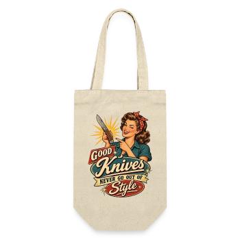 Retro Pinup Knife Style - Gift Bag for Bottles - nature - Front