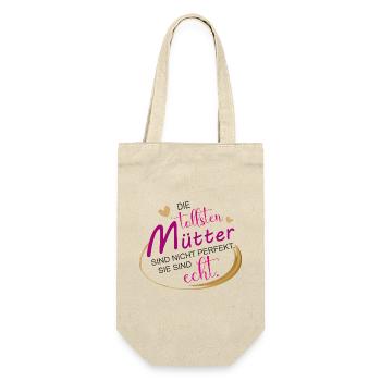 Tollste Mutter Mama Mütter Valentinstag - Geschenkbeutel für Flaschen - Natur - Vorne