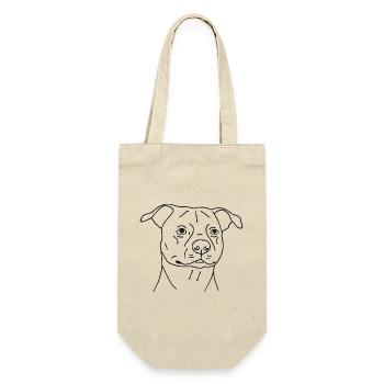 American Staffordshire Terrier - Geschenkbeutel für Flaschen - Natur - Vorne