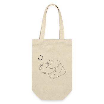 Cane Corso mit Schmetterling - Geschenkbeutel für Flaschen - Natur - Vorne