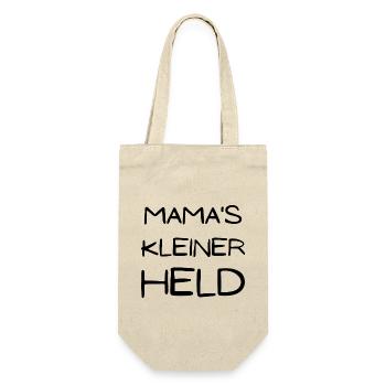 Mama's kleiner Held - Geschenkbeutel für Flaschen - Natur - Vorne