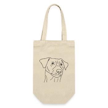 Jack Russell Terrier - Geschenkbeutel für Flaschen - Natur - Vorne