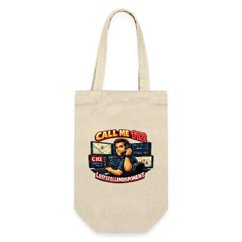 Call Me 112 Leitstellendisponent - Geschenkbeutel für Flaschen - Natur - Vorne