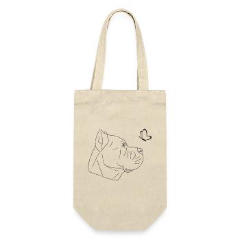 Cane Corso mit Schmetterling - Geschenkbeutel für Flaschen - Natur - Vorne