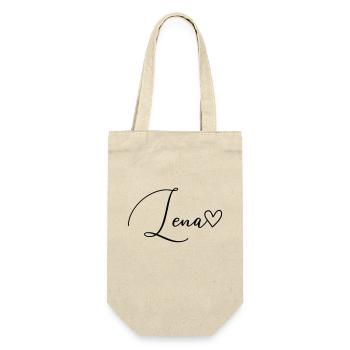 Lena Name Vorname Mädchen - Geschenkbeutel für Flaschen - Natur - Vorne