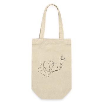 Rhodesian Ridgeback mit Schmetterling - Geschenkbeutel für Flaschen - Natur - Vorne