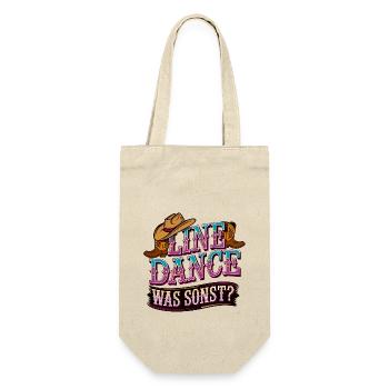 Line Dance Was sonst? Ich bin Line Dancer - Geschenkbeutel für Flaschen - Natur - Vorne