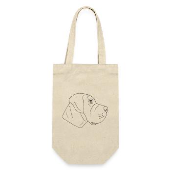 Deutsche Dogge - Geschenkbeutel für Flaschen - Natur - Vorne