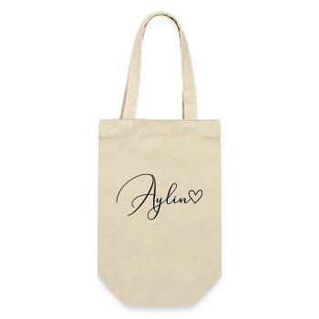 Aylin Surname First Name Girl - Gift Bag for Bottles - nature - Front