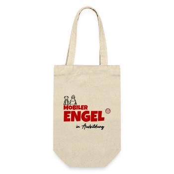 Mobiler Engel in Ausbildung - Geschenkbeutel für Flaschen - Natur - Vorne