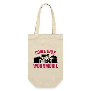 Coole Opas Fahren Wohnmobil Caravan Camper Womo - Geschenkbeutel für Flaschen - Natur - Vorne