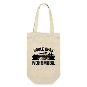 Coole Opas Fahren Wohnmobil Caravan Camper Womo - Geschenkbeutel für Flaschen - Natur - Vorne