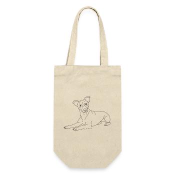 Jack Russell Terrier - Geschenkbeutel für Flaschen - Natur - Vorne