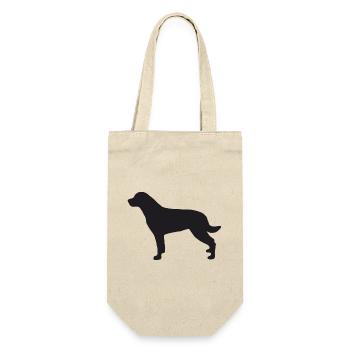 Rottweiler Silhouette - Geschenkbeutel für Flaschen - Natur - Vorne