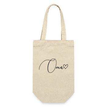 Oma Schrift - Geschenkbeutel für Flaschen - Natur - Vorne