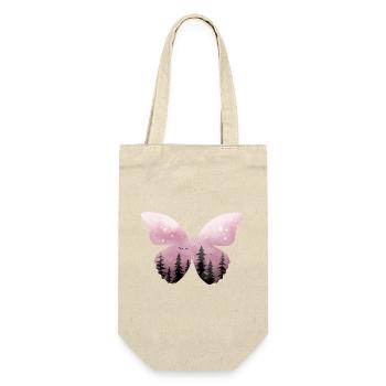 Pastel Pink Butterfly Forest - Gift Bag for Bottles - nature - Front