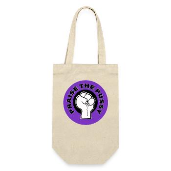 praise the pu§§y violett - Geschenkbeutel für Flaschen - Natur - Vorne