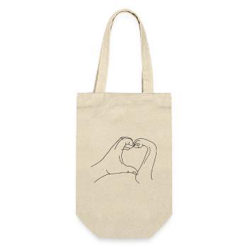 Hand mit Pfote - Geschenkbeutel für Flaschen - Natur - Vorne