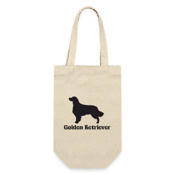 Golden Retriever Silhouette - Geschenkbeutel für Flaschen - Natur - Vorne