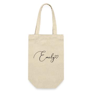 Emily Name Vorname Mädchen - Geschenkbeutel für Flaschen - Natur - Vorne