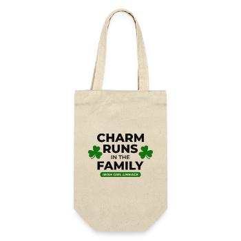 Irish Girl Lineage: Familienzauber St. Patricks Day - Geschenkbeutel für Flaschen - Natur - Vorne