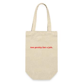 zu hübsch für einen Job. - Geschenkbeutel für Flaschen - Natur - Vorne