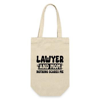 Lawyer and mom nothing scares me Mother lawyer - Gift Bag for Bottles - nature - Front