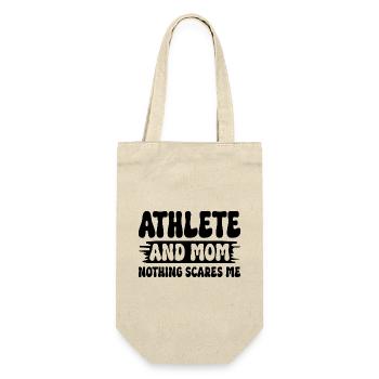 Sportlerin und Mama nichts macht mir Angst sportliche Mutter - Geschenkbeutel für Flaschen - Natur - Vorne