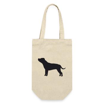 Staffordshire Bullterrier Silhouette - Geschenkbeutel für Flaschen - Natur - Vorne