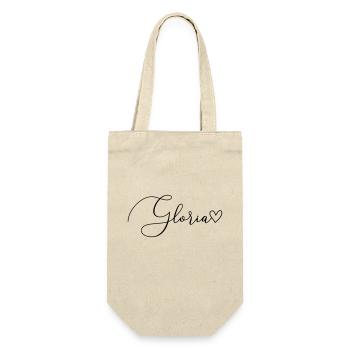 Gloria Name Vorname Mädchen - Geschenkbeutel für Flaschen - Natur - Vorne
